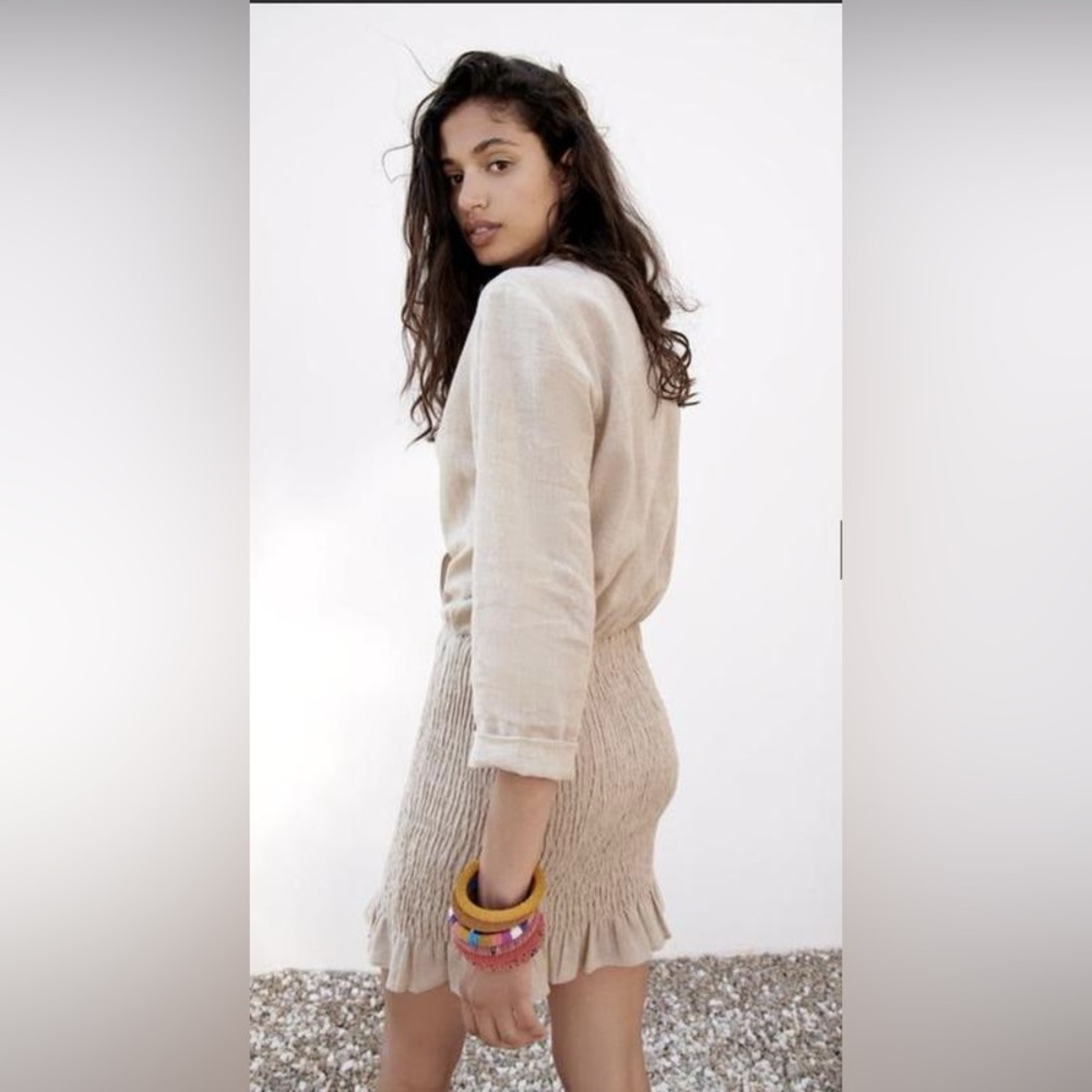 EUC ZARA Linen Blend Mini Dress - Picture 3 of 10
